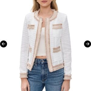 L'AGENCE Agnes Tweed Denim Jacket very elegant chick blazer jacket